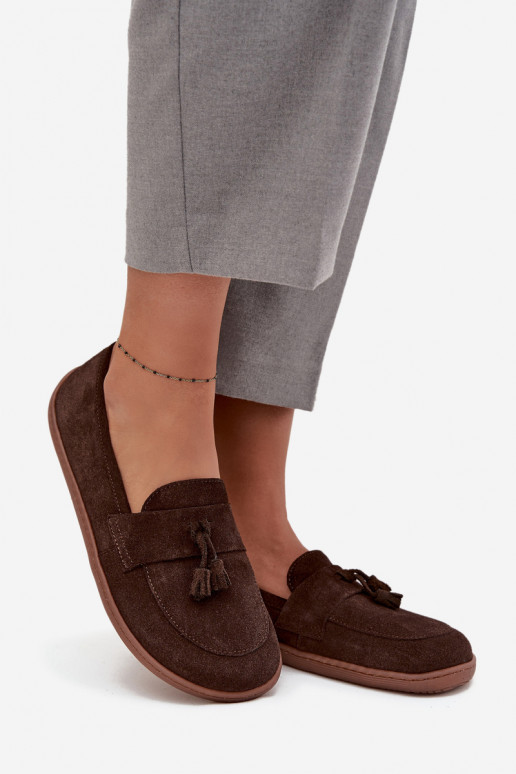 Peau Mocassins en daim Typu Barefoot Zazoo 322 CzekoladoÀe