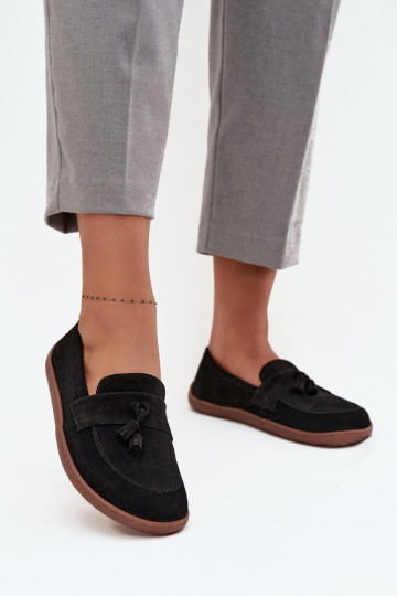 Peau Mocassins en daim Typu Barefoot Zazoo 322 couleur noire 2