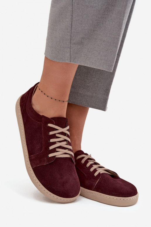 chaussures décontractées Typu BarefootActivéturalnego en daimu Zazoo 314 Bourgogne