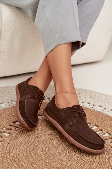chaussures Féminin Typu BarefootActivéturalnego en daimu Zazoo 327 CzekoladoÀe