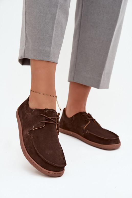 chaussures Féminin Typu BarefootActivéturalnego en daimu Zazoo 327 CzekoladoÀe