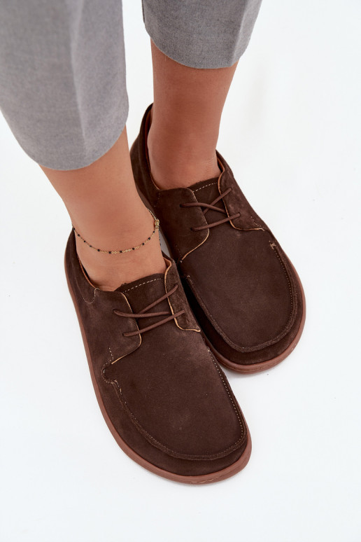 chaussures Féminin Typu BarefootActivéturalnego en daimu Zazoo 327 CzekoladoÀe