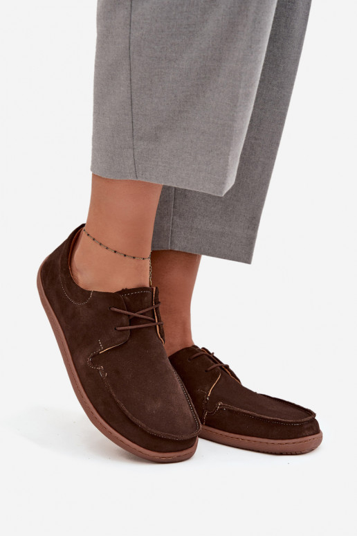 chaussures Féminin Typu BarefootActivéturalnego en daimu Zazoo 327 CzekoladoÀe