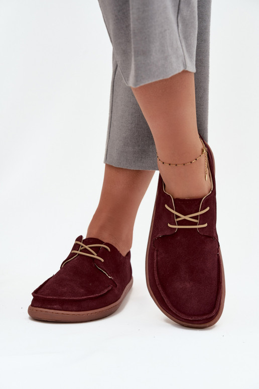 chaussures Féminin Typu BarefootActivéturalnego en daimu Zazoo 327 Bourgogne