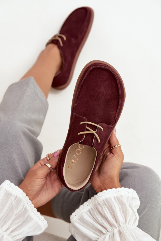 chaussures Féminin Typu BarefootActivéturalnego en daimu Zazoo 327 Bourgogne