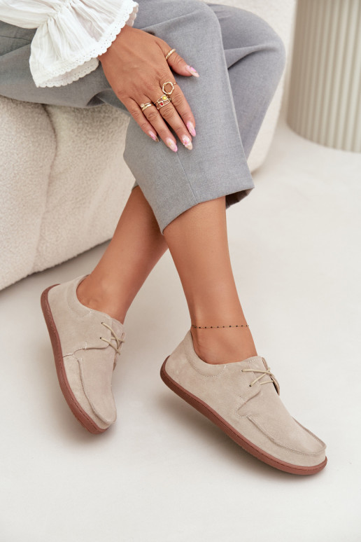 chaussures Féminin Typu BarefootActivéturalnego en daimu Zazoo 327 couleur ivoire