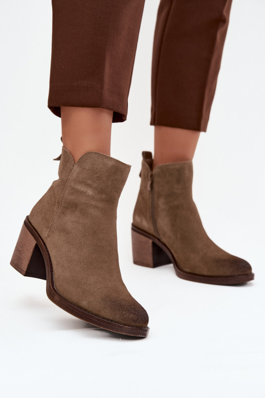 Bottes pour femmesActivéturalnego en daim avec des talons réchauffer Sergio Leone BT25321-S couleur kaki Bottes pour femmesActivéturalnego en daim avec des talons réchauffer Sergio Leone BT25321-S couleur kaki