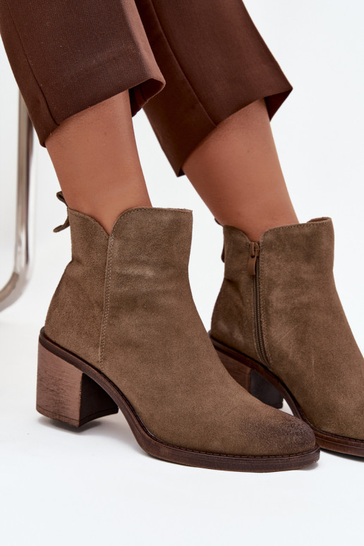 Bottes pour femmesActivéturalnego en daim avec des talons réchauffer Sergio Leone BT25321-S couleur kaki Bottes pour femmesActivéturalnego en daim avec des talons réchauffer Sergio Leone BT25321-S couleur kaki