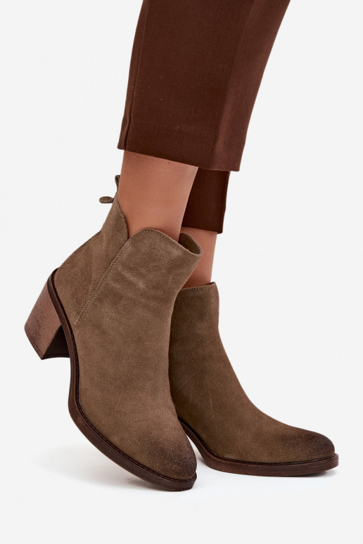 Bottes pour femmesActivéturalnego en daim avec des talons réchauffer Sergio Leone BT25321-S couleur kaki Bottes pour femmesActivéturalnego en daim avec des talons réchauffer Sergio Leone BT25321-S couleur kaki