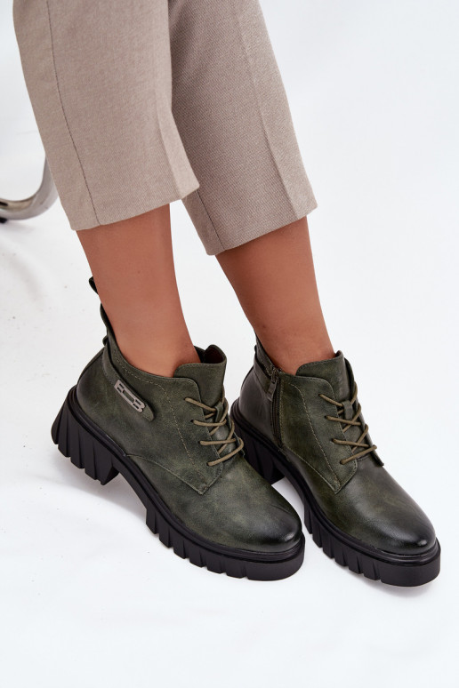 Faible réchauffer Bottes pour femmes Klocke avec des talons décorés couleur kaki Therisse