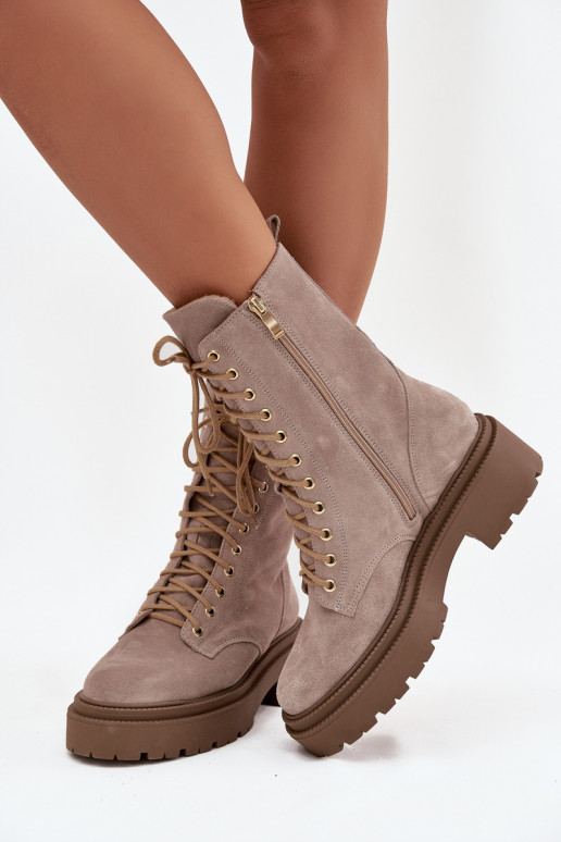 Bottines de travail FémininActivéturalnego en daim réchauffer Zazoo 4213 beige Bottines de travail FémininActivéturalnego en daim réchauffer Zazoo 4213 beige