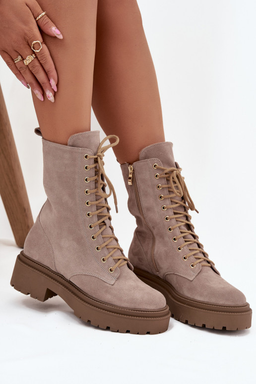 Bottines de travail FémininActivéturalnego en daim réchauffer Zazoo 4213 beige Bottines de travail FémininActivéturalnego en daim réchauffer Zazoo 4213 beige