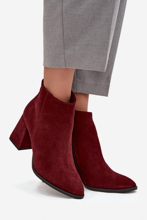 BottesActivéturalnego en daimu Obcas Słupek réchauffer Bourgogne Zazoo 3128