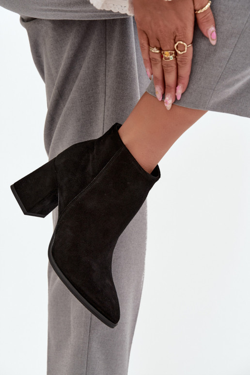 BottesActivéturalnego en daimu Obcas Słupek réchauffer couleur noire Zazoo 3128