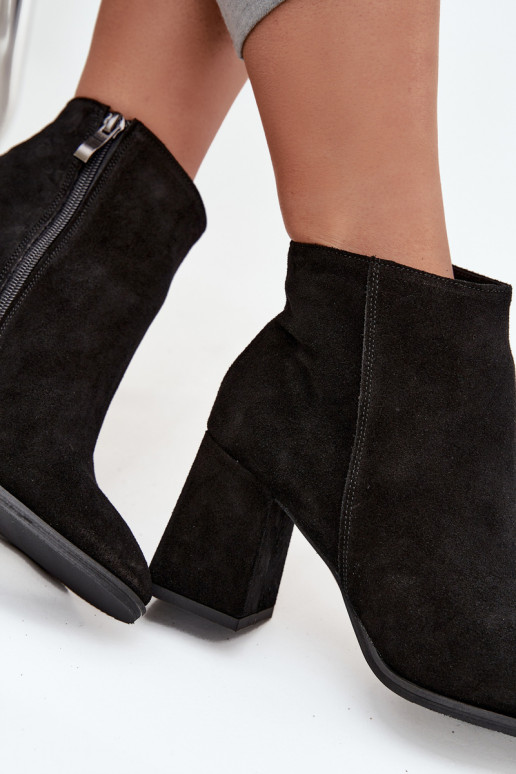 BottesActivéturalnego en daimu Obcas Słupek réchauffer couleur noire Zazoo 3128