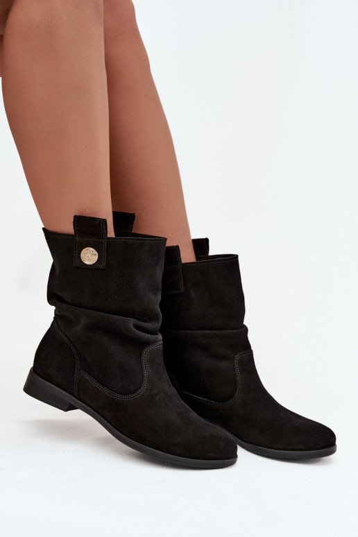 Peau Chaussures en daim Féminin Avec des volants réchauffer Zazoo 4210 couleur noire Peau Chaussures en daim Féminin Avec des volants réchauffer Zazoo 4210 couleur noire