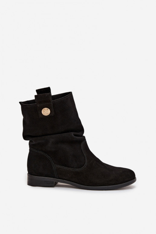 Peau Chaussures en daim Féminin Avec des volants réchauffer Zazoo 4210 couleur noire Peau Chaussures en daim Féminin Avec des volants réchauffer Zazoo 4210 couleur noire