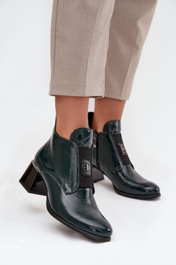 Peau avec effet vernis Bottes Klocke Avec des décorations Detalem réchauffer Zazoo 60560 couleur kaki 2