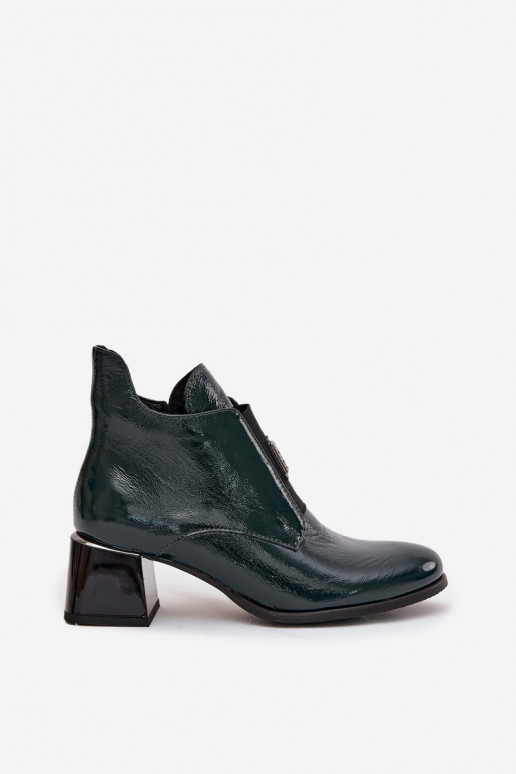 Peau avec effet vernis Bottes Klocke Avec des décorations Detalem réchauffer Zazoo 60560 couleur kaki