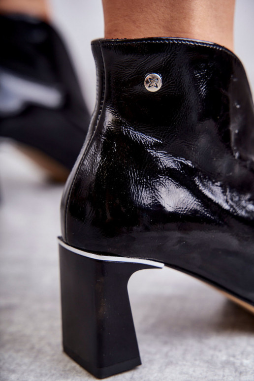 Peau Bottes avec des talons Il fautciejka couleur noire 05262-01