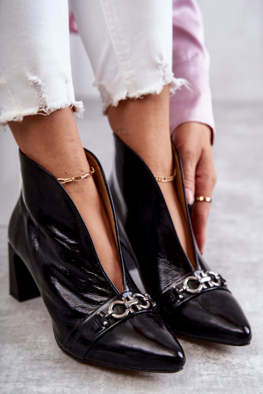 Peau Bottes avec des talons Il fautciejka couleur noire 05262-01