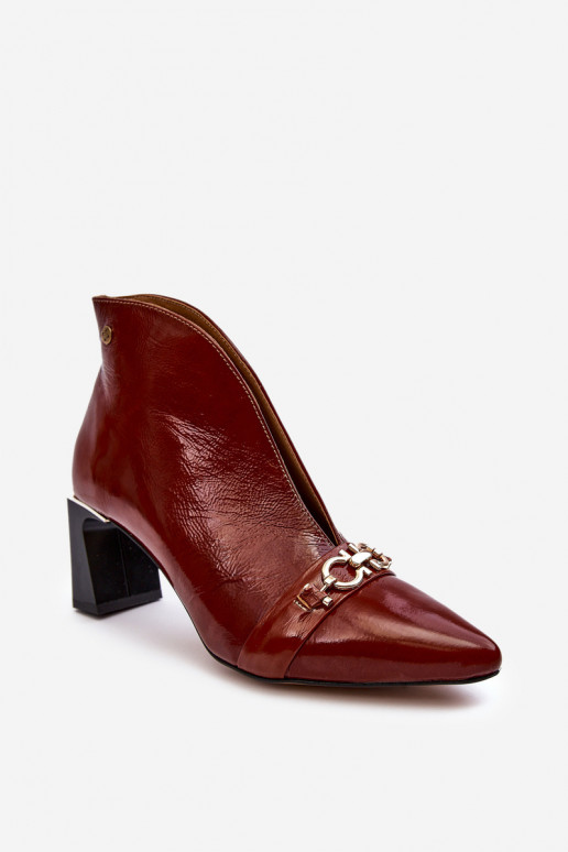 Peau Bottes avec des talons Il fautciejka 05262-02 marron