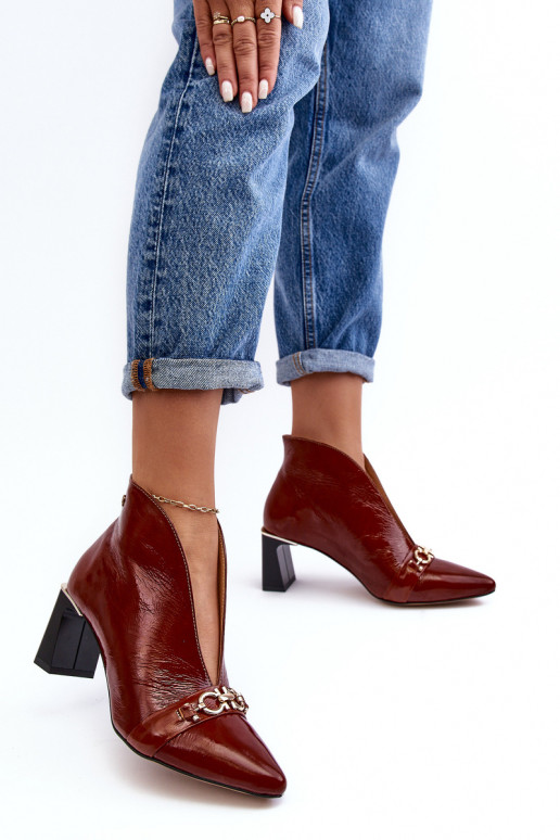 Peau Bottes avec des talons Il fautciejka 05262-02 marron