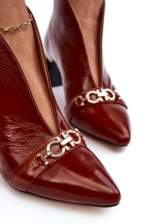 Peau Bottes avec des talons Il fautciejka 05262-02 marron