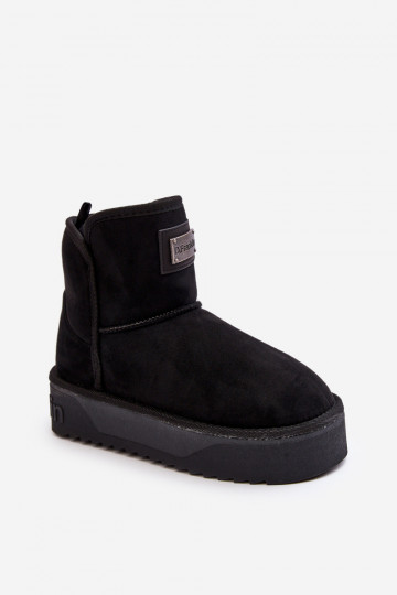 Végétalien DANSodoodporne Bottes de neige avec une plateforme D.Franklin DFSH371004 couleur noire