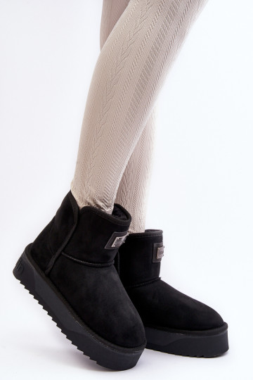 Végétalien DANSodoodporne Bottes de neige avec une plateforme D.Franklin DFSH371004 couleur noire 2