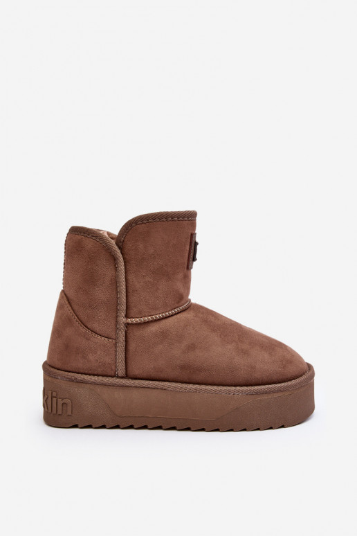 Végétalien Bottes de neige avec une plateforme D.Franklin DFSH371004 beige