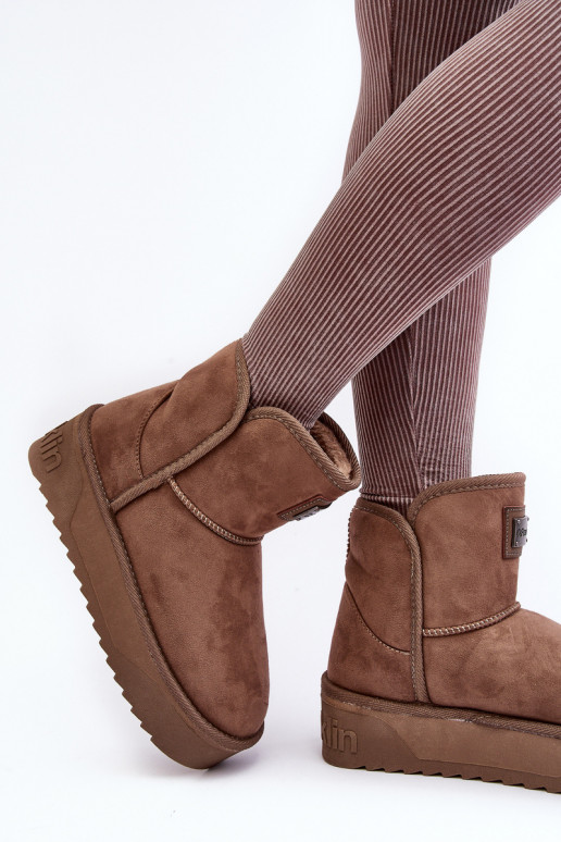 Végétalien Bottes de neige avec une plateforme D.Franklin DFSH371004 beige