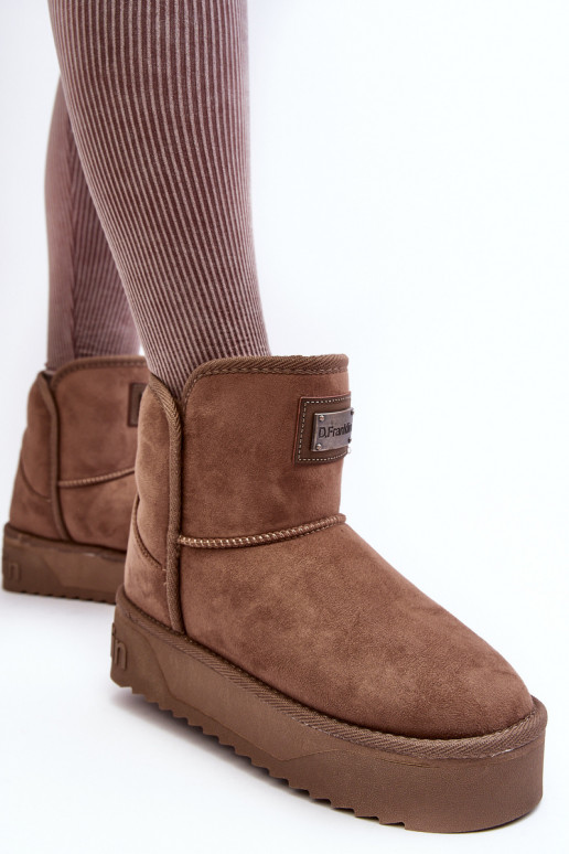 Végétalien Bottes de neige avec une plateforme D.Franklin DFSH371004 beige