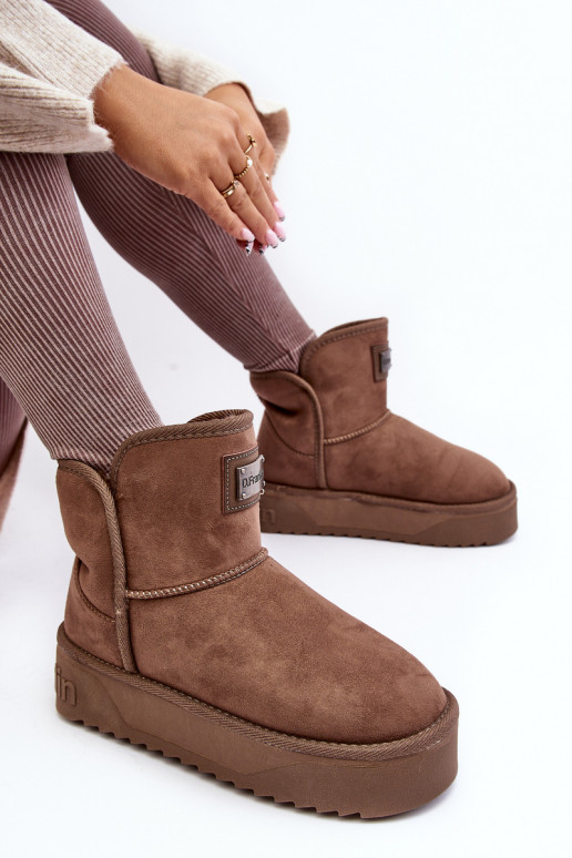 Végétalien Bottes de neige avec une plateforme D.Franklin DFSH371004 beige