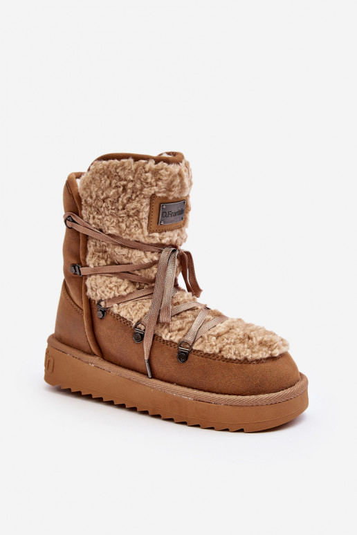 DANSodoodporne Bottes de neige avec une plateforme Végétalien D.Franklin DFSH370004 marron