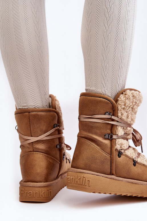 DANSodoodporne Bottes de neige avec une plateforme Végétalien D.Franklin DFSH370004 marron