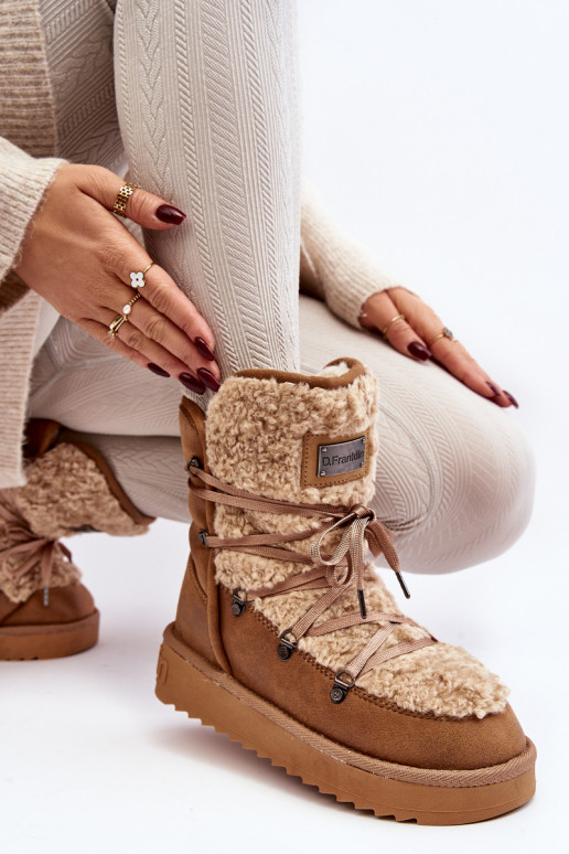 DANSodoodporne Bottes de neige avec une plateforme Végétalien D.Franklin DFSH370004 marron