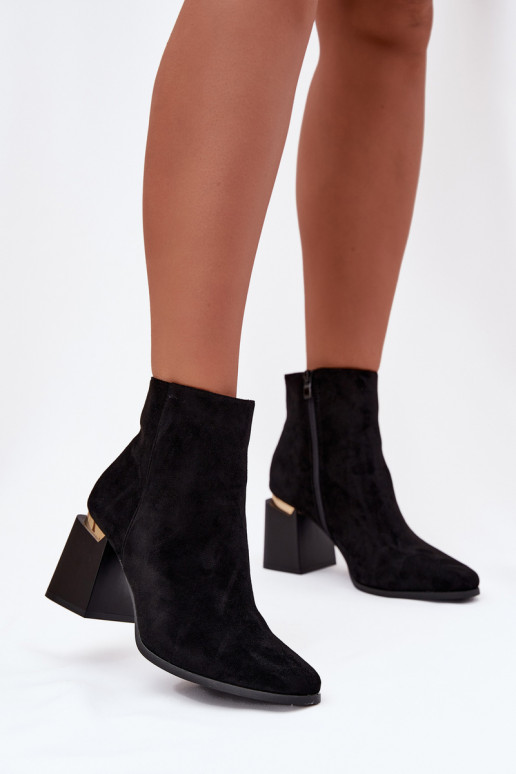 Bottines pour femmes doublées en éco-suède noir Brivelle