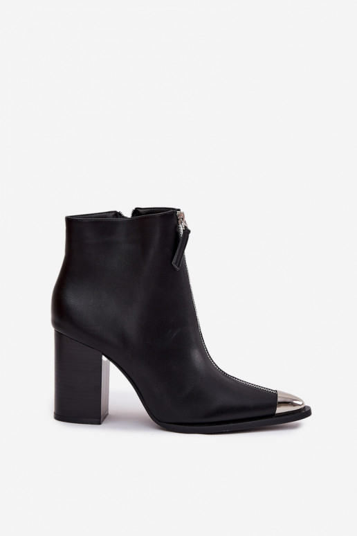 Bottines pour femmes avec fermetures éclair décoratives couleur noire "Niviane"