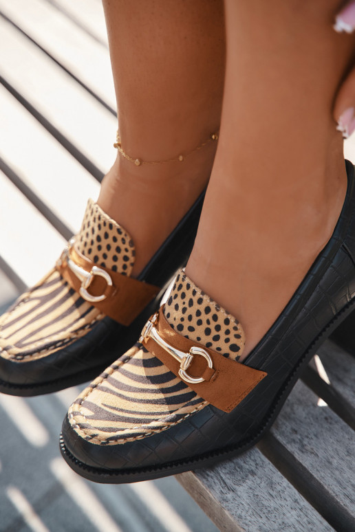 Chaussures à talons hauts pour femmes avec estampage et détails dorés, couleur noire et sable, Novella Chaussures à talons hauts pour femmes avec estampage et détails dorés, couleur noire et sable, Novella