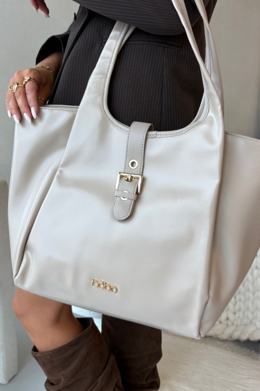 Ordinateur de poche Acheteurka avec boucles NOBO BAG6010-015 Brillammentbeige