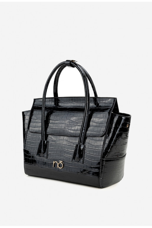 avec effet vernis Ordinateur de poche Tronc avec une empreinte NOBO BAG5810-M20 noir