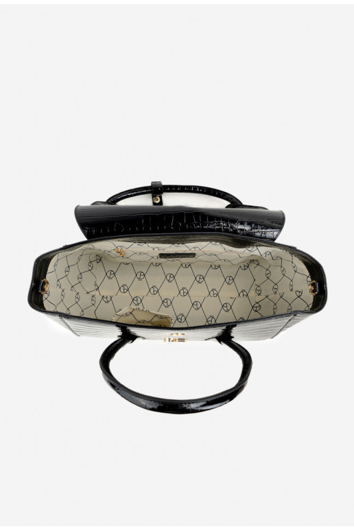 avec effet vernis Ordinateur de poche Tronc avec une empreinte NOBO BAG5810-M20 noir