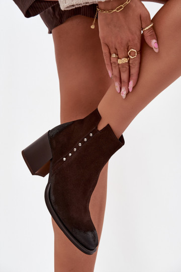 Bottes pour femmesActivéturalnego en daimu avec des talons Zazoo 1136 CzekoladoÀe