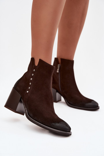 Bottes pour femmesActivéturalnego en daimu avec des talons Zazoo 1136 CzekoladoÀe 2