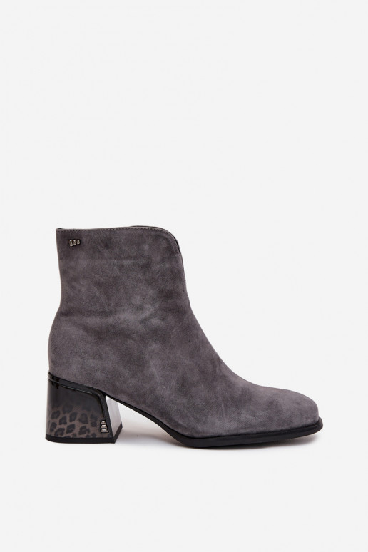 Bottes pour femmesActivéturalnego en daimu avec des talons réchauffer Vinceza 66806 couleur grise