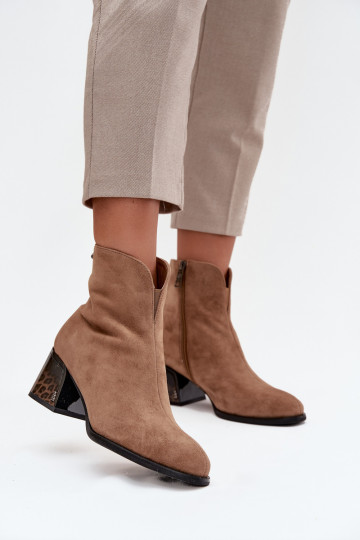 Bottes pour femmesActivéturalnego en daimu avec des talons réchauffer Vinceza 66806 marron 2