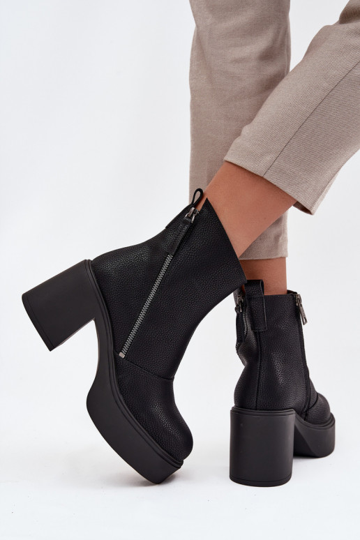 Peau réchauffer Bottes pour femmes et plateforme Vinceza 66831 couleur noire