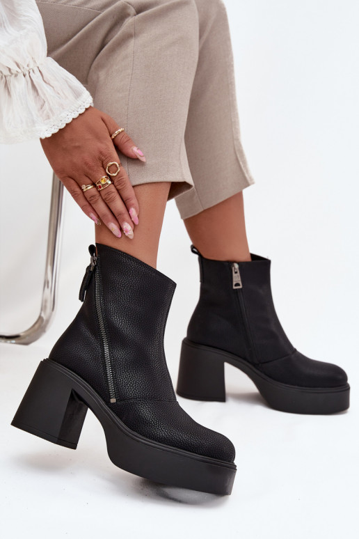 Peau réchauffer Bottes pour femmes et plateforme Vinceza 66831 couleur noire