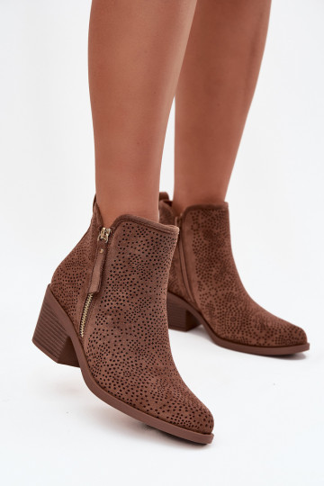 bottes style coÀboy Féminin avec des talons S.Barski HY52-538 marron